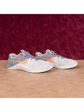 Nike Women Metcon 3 849807-006 Grey Orange Running Sneakers Shoes size 7